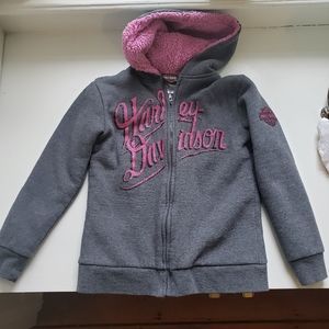 Girls Harley Davidson full zip hoodie, sz 7/8
